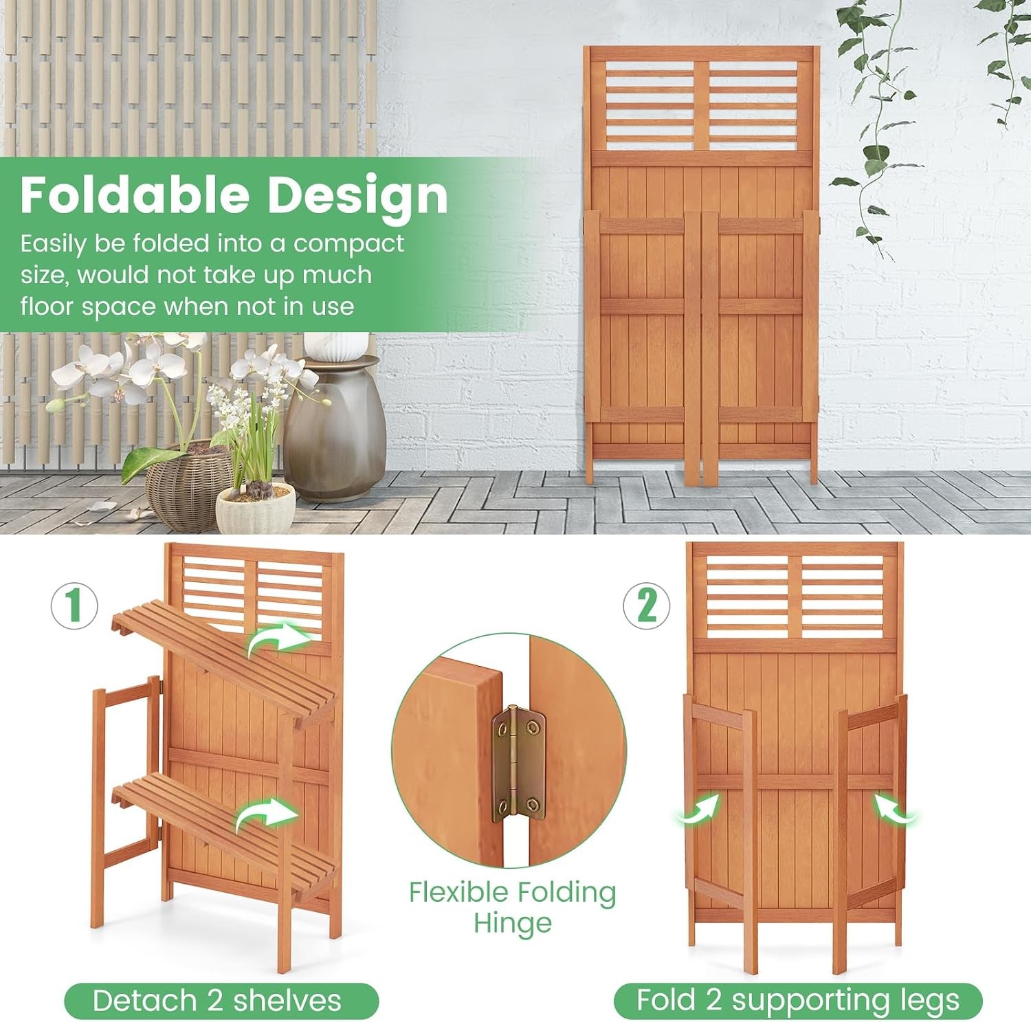 Garden Potting Bench Table Folding Potting Bench Outdoor Workstation