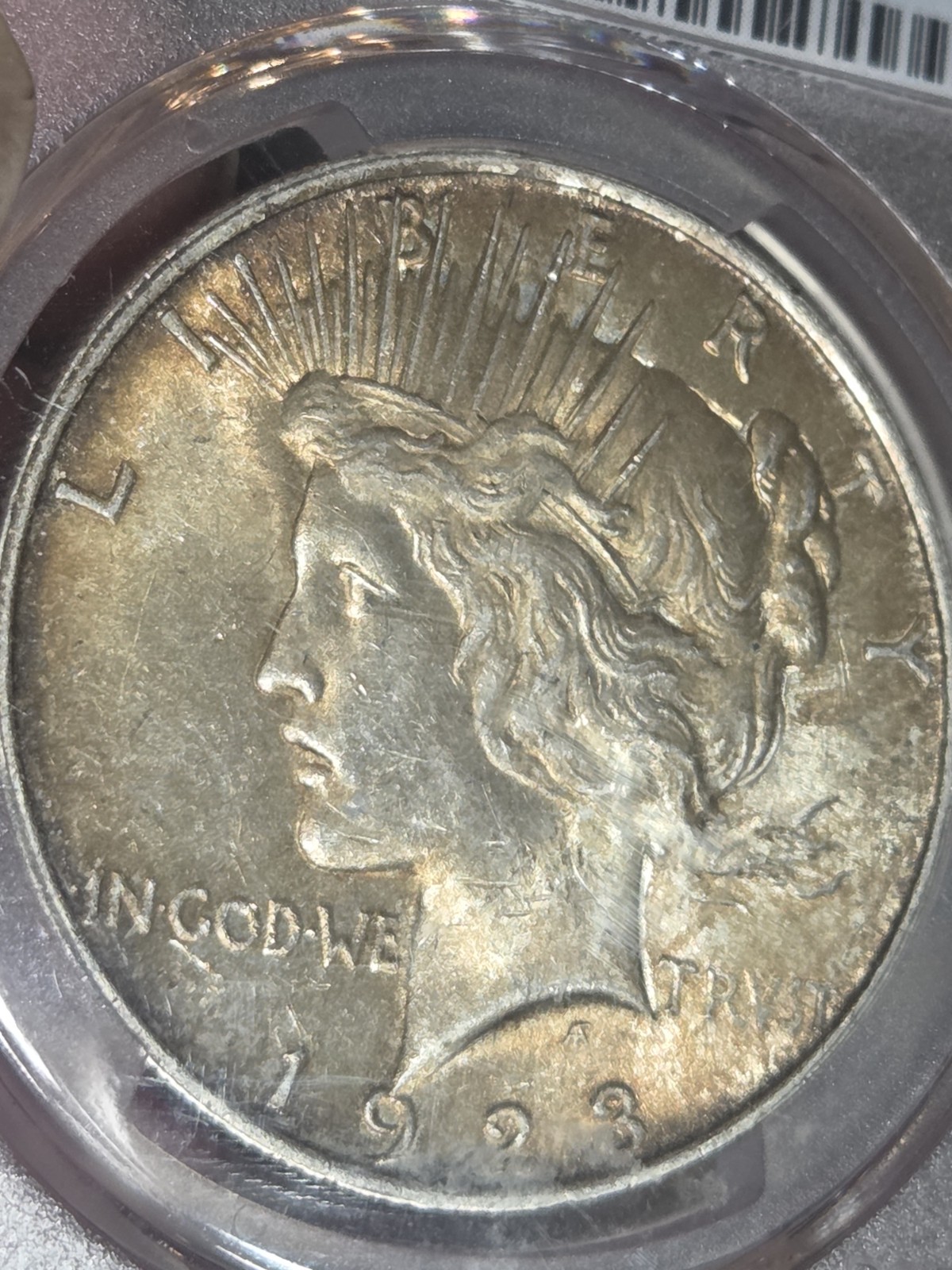 1923 $1 Peace Dollar PCGS MS62 Toned