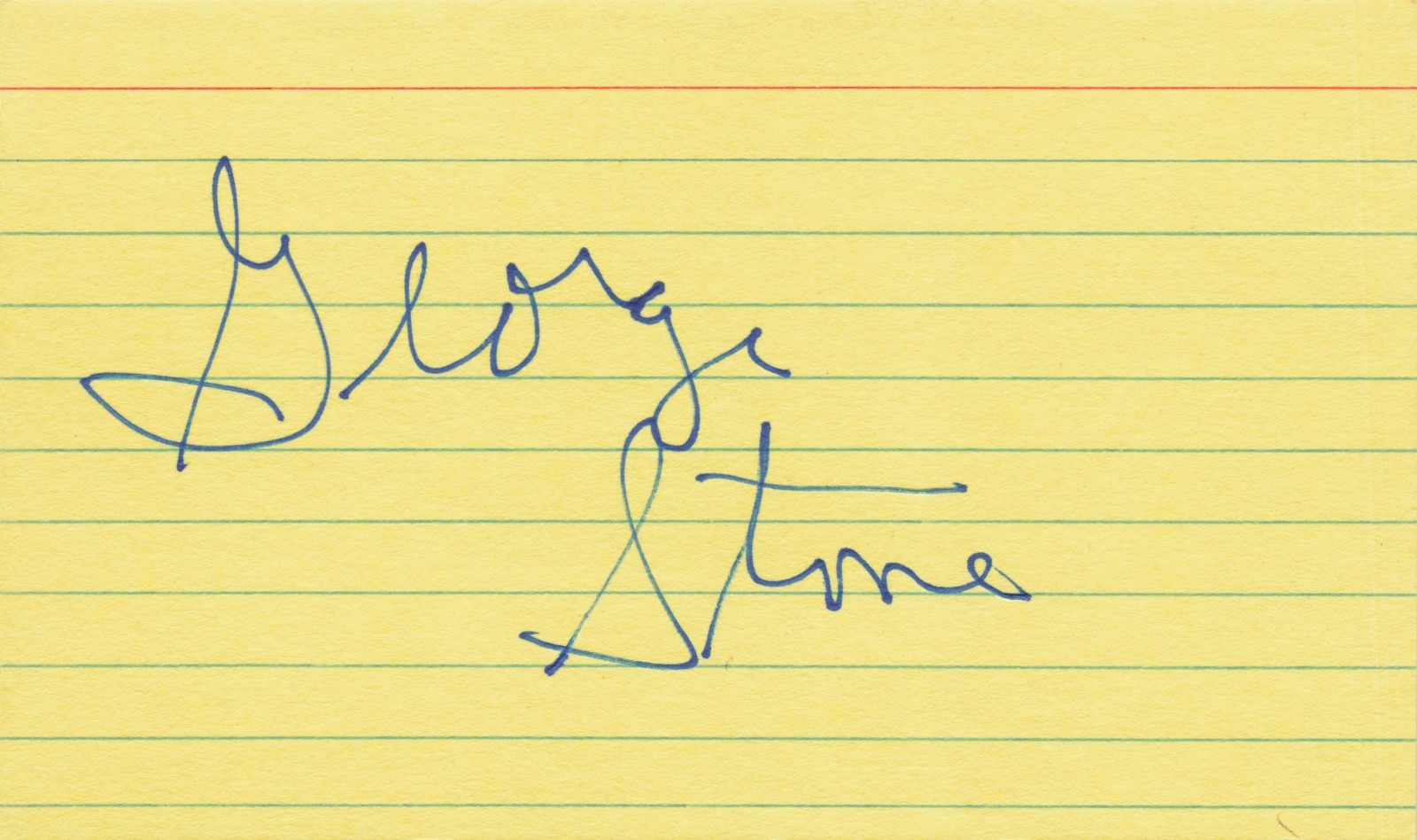 George Stone - Atlanta Braves - Signed Autographed 3x5 Index Card 186