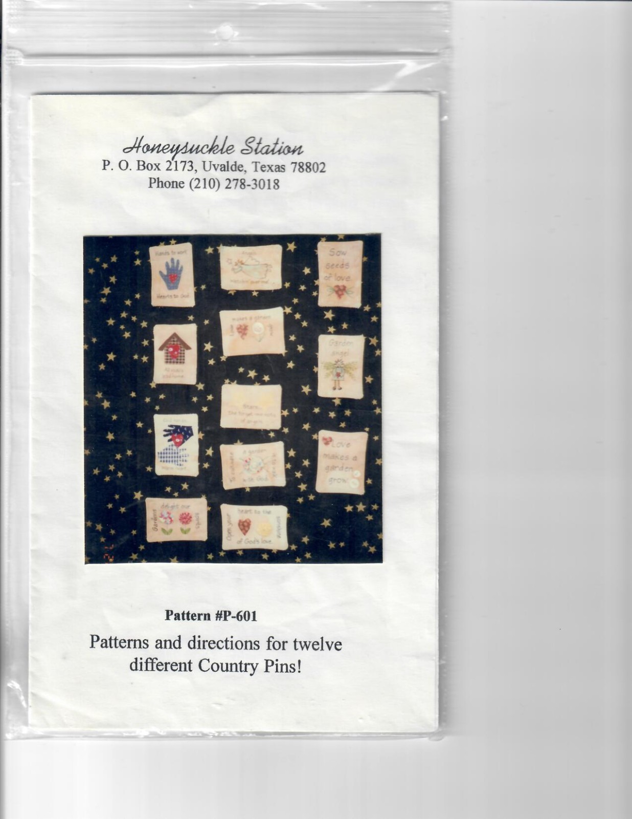 Honeysuckle Station 12 Different Quilted Country Pins P-601