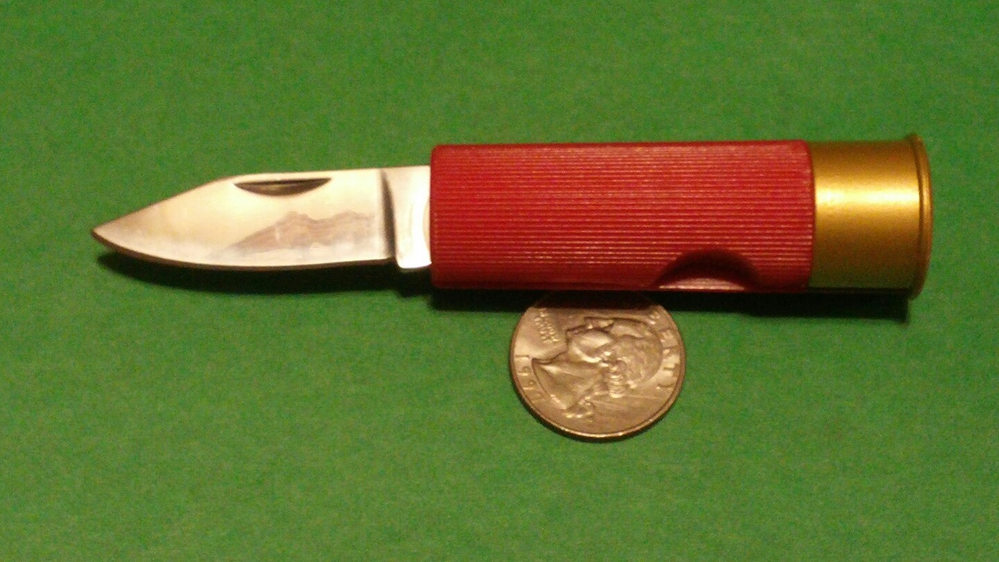 12 gauge SHOT SHELL KNIFE Sportsmans Utility Pocket Hunting Vest Knife NEW Red