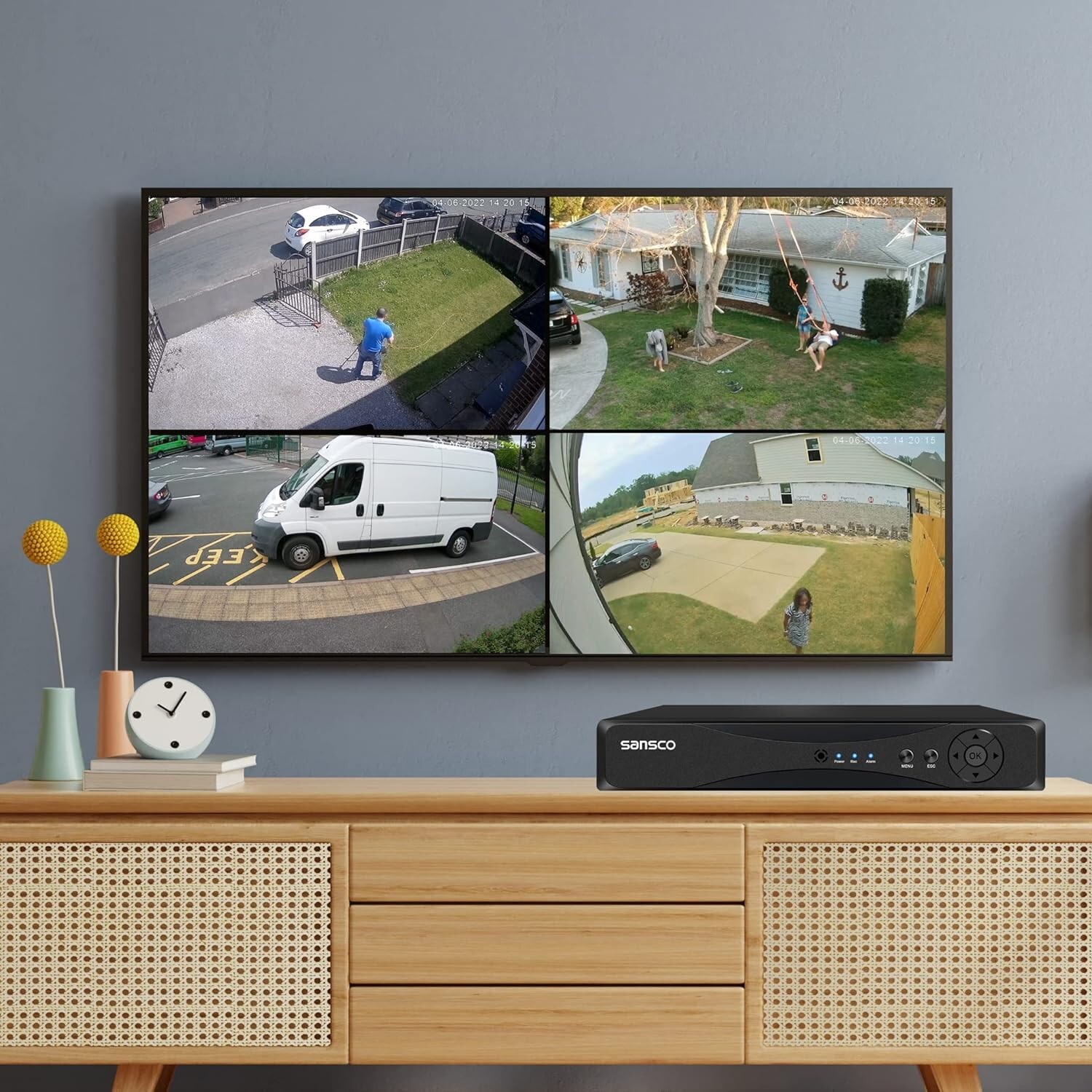 4CH 4MP DVR CCTV Security Camera System Outdoor IR Night With 500G Hard Drive