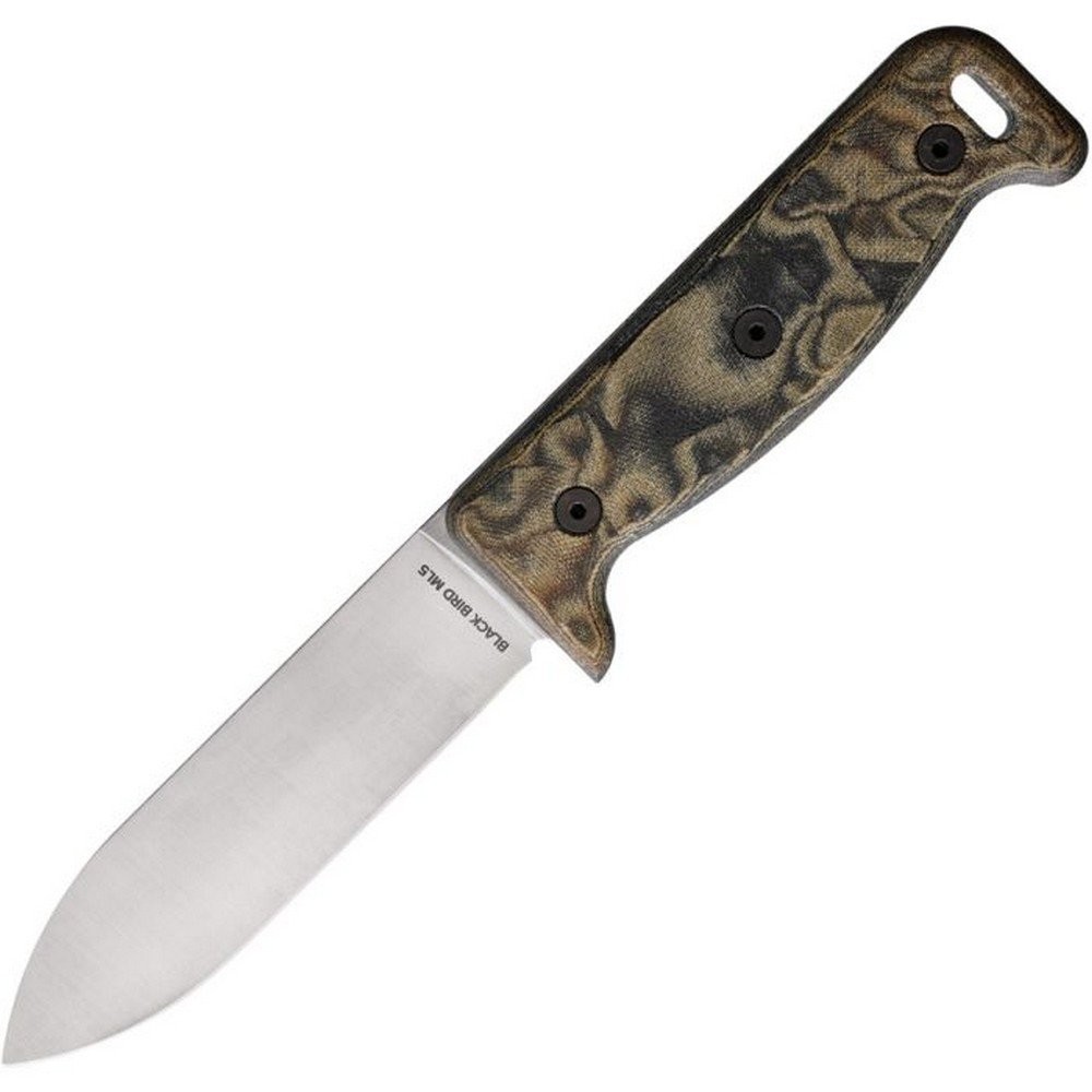 Ontario Black Bird ML5 Fixed Knife 420HC Steel Full Blade Micarta Handle - 7502N