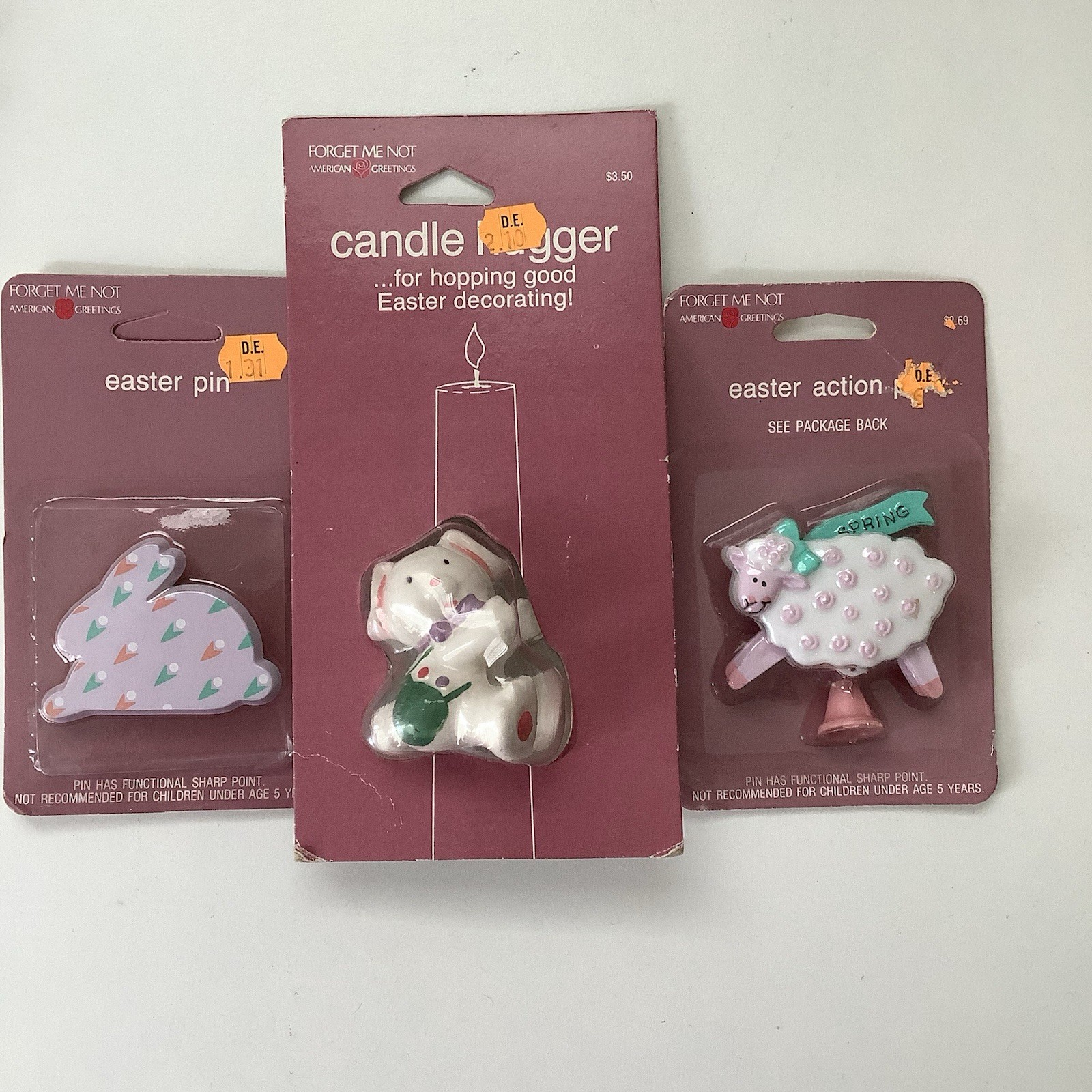 Vtg. 1990’s American Greetings “Forget Me Not” Collectible Easter Pins & Hugger