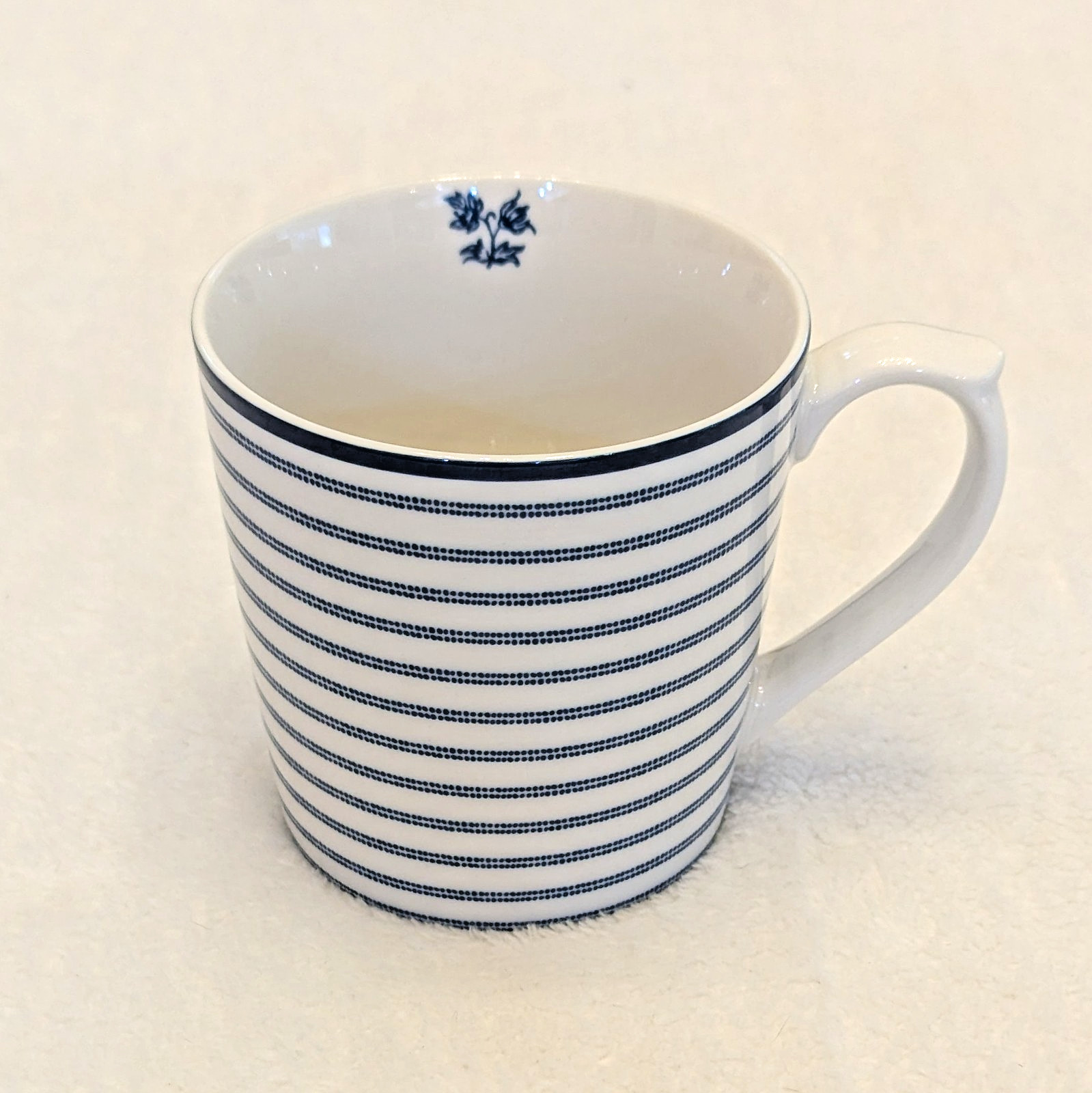 Laura Ashley Blueprint Collectables Candy Stripe Coffee Mug Cup Mint Condition