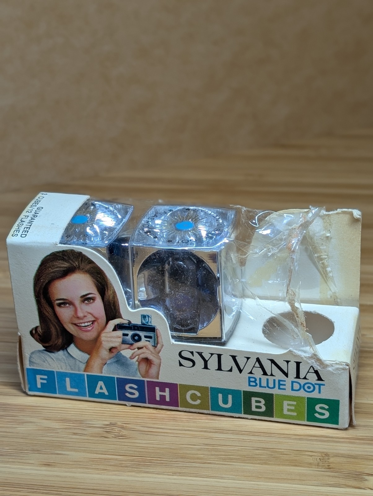 Two (2) Vintage New Sylvania Blue Dot Camera Flash Cubes In Open Box NOS