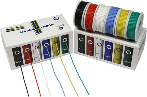 22 Gauge Flexible Silicone Wire 22AWG, D-(red+blue+green+yellow+white+black)