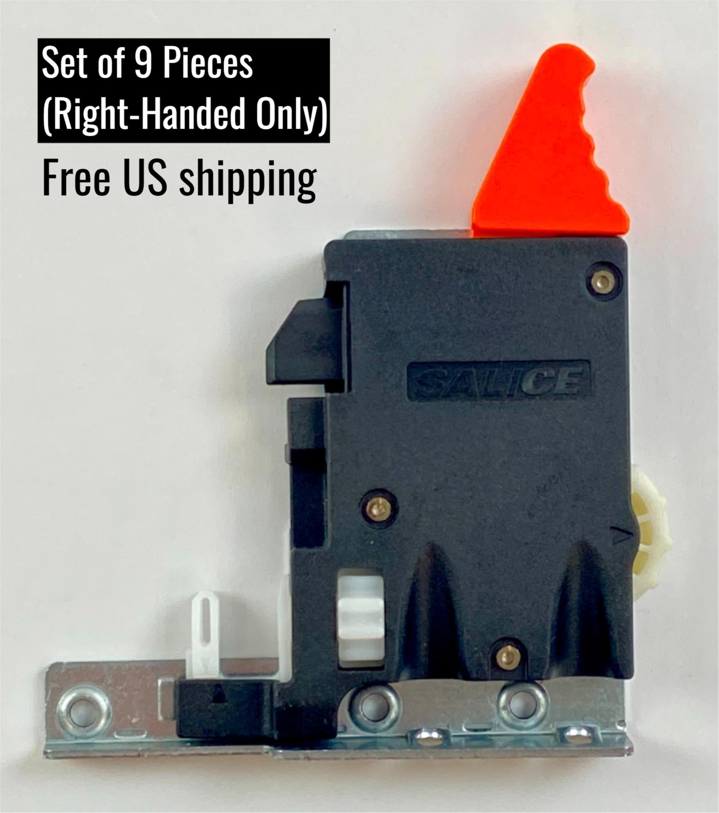 Salice Vertical Mount Front Locking Devices F70 Set of 9 Right-Handed Pieces
