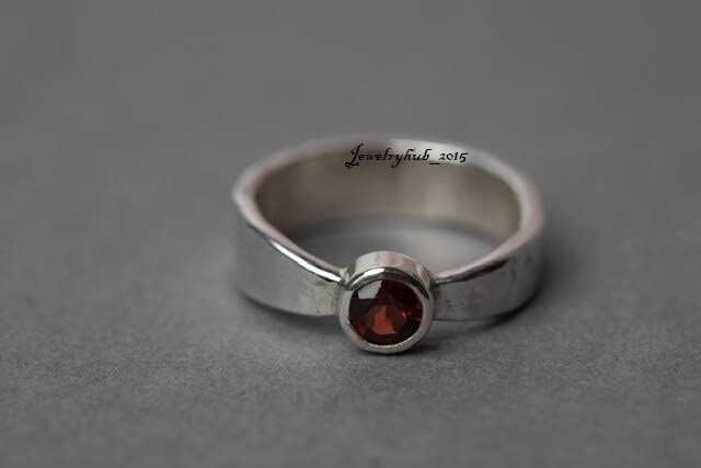 Garnet Ring 925 Sterling Silver Beautiful Gemstone Color All Size MO5176