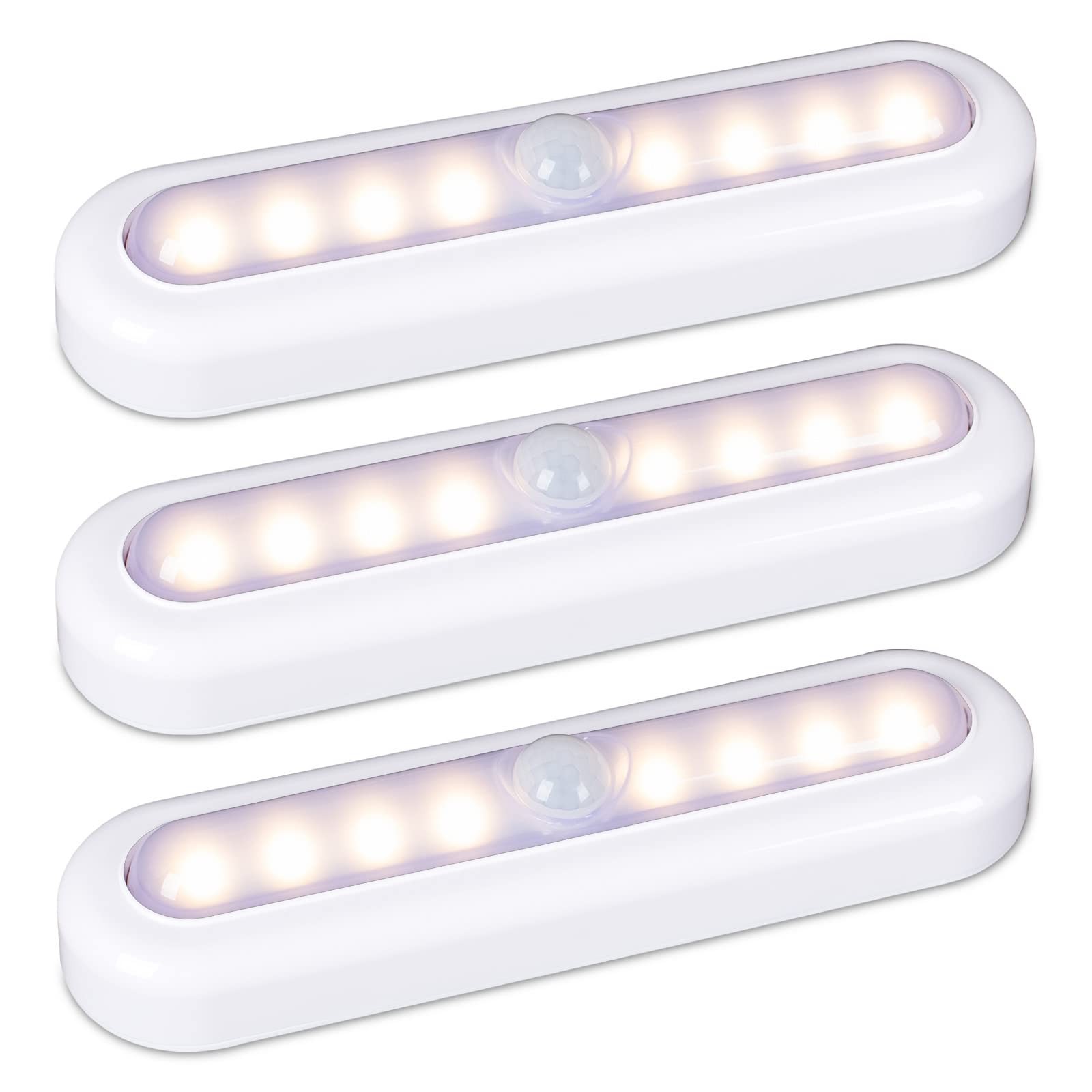 3 Pack Motion Sensor Lights Battery Operated LED Closet Lights Warm White