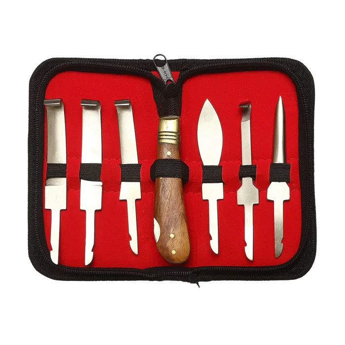 Professional Hoof Knives Kit Set Zip Up Wallet Veterinary Equine Horse S Steel