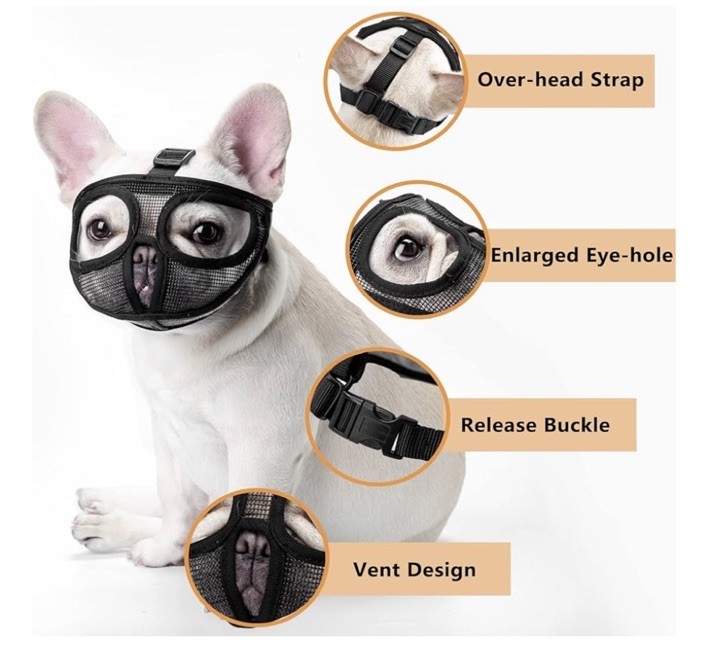 Dog Short Snout Licking (S/Black) New Open Package