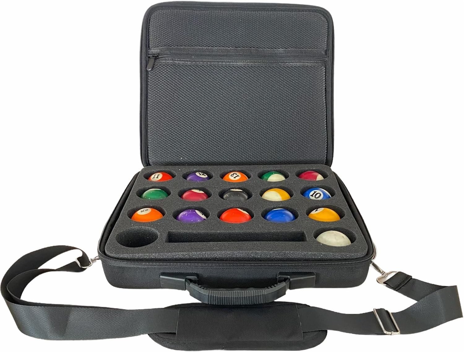 Pool Ball Carrying Case,Hard Billiard Case Cue Rectangle, Black