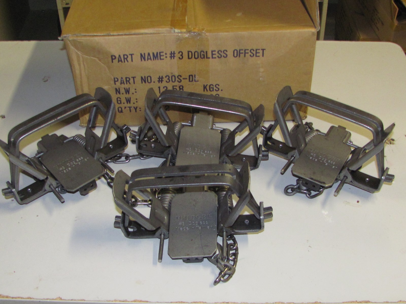 4 Bridger # 3 Offset Dogless 2 Coil Spring Foothold Traps Coyote Fox Trapping