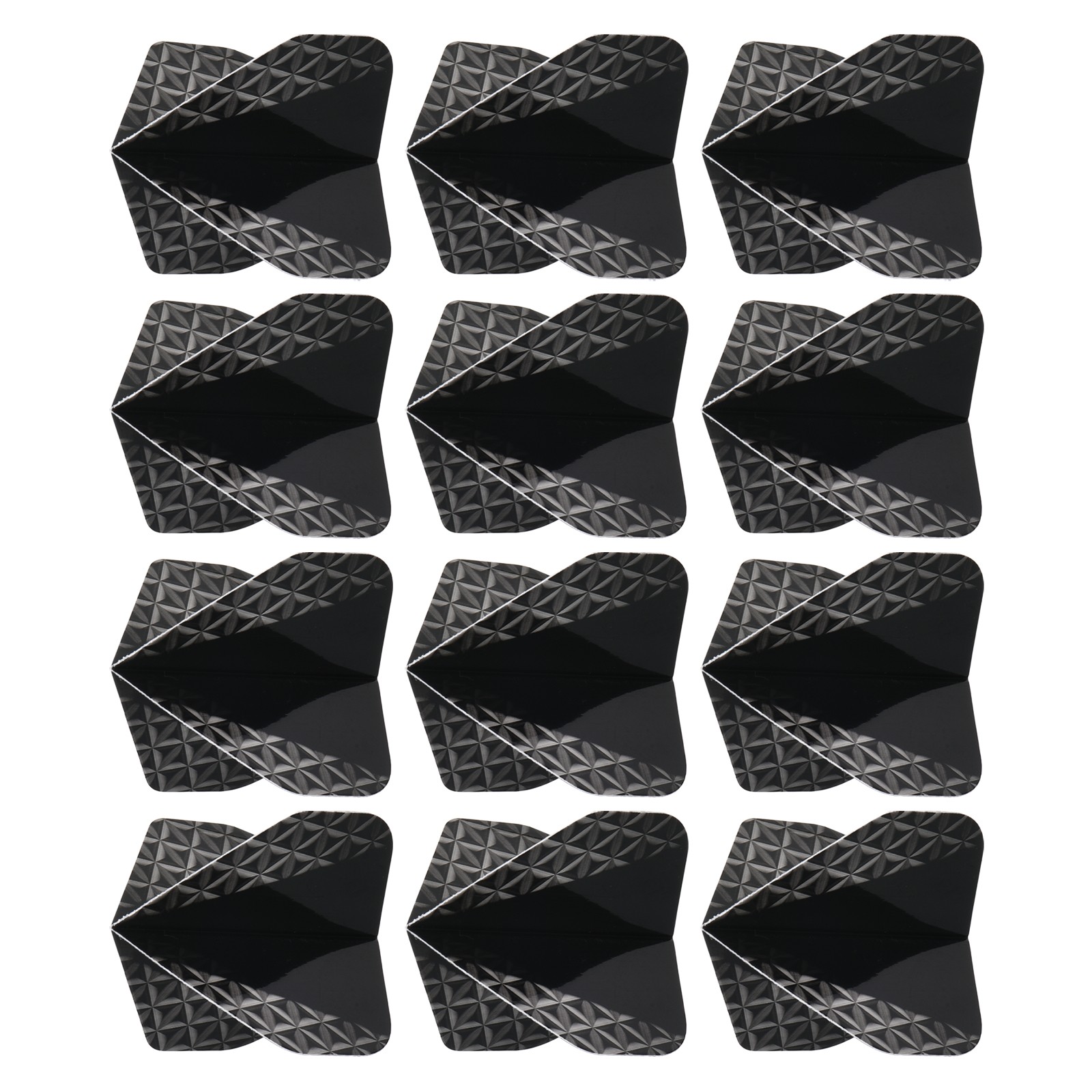 12Pcs Dart Flights,Standard Darts Accessory Geometric Style(Black,Gray)