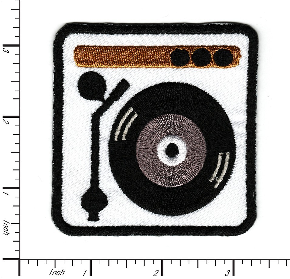 20 Pcs Embroidered Iron on patches Record Player 72x76mm AP056rP
