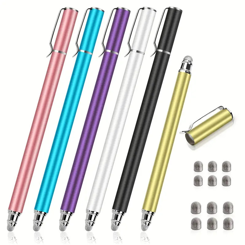 6pcs Stylus Pen for Touch Screens, Universal Stylus Pen with 12 Replaceable Tips