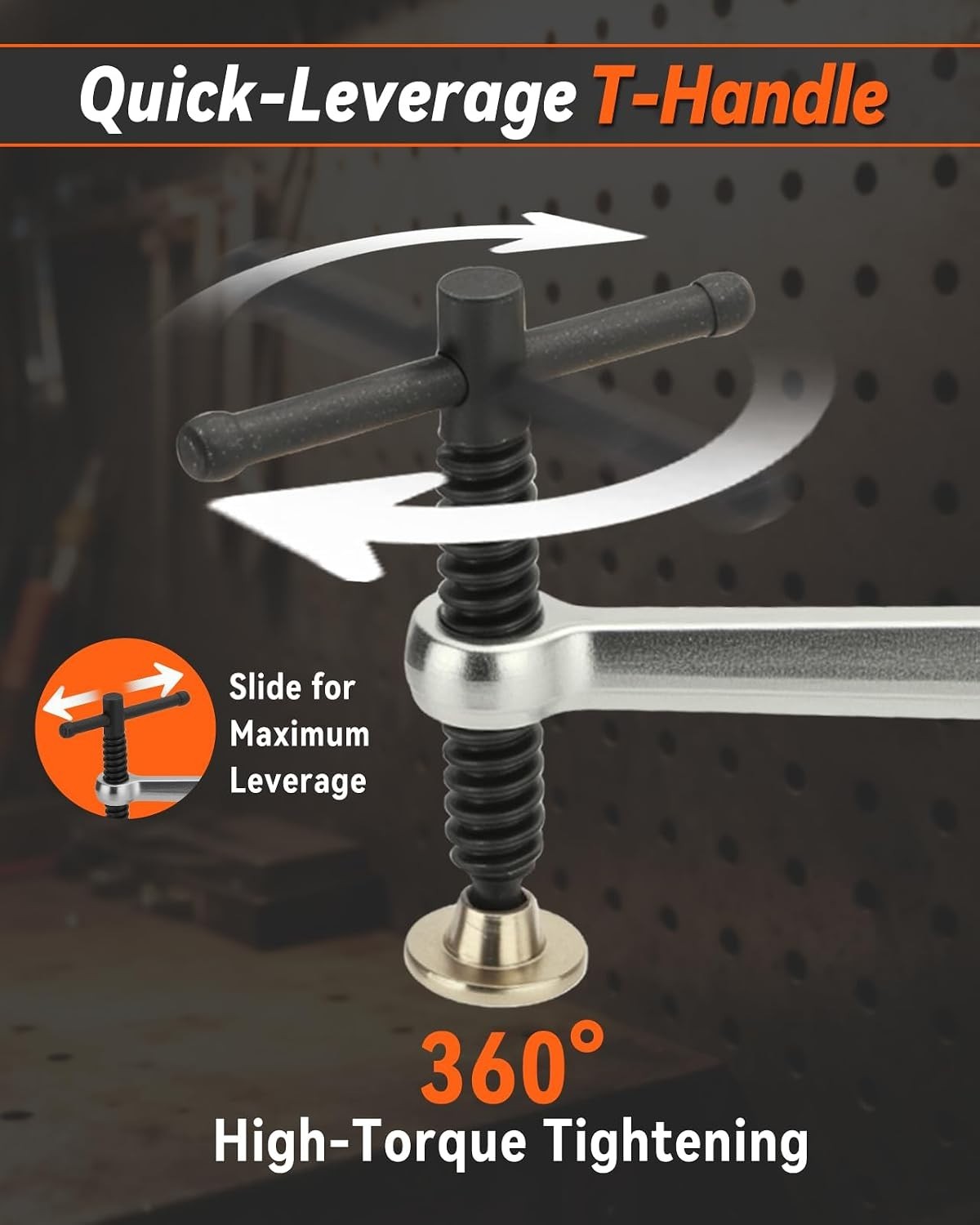 2-Pack Welding Table Clamps - 6.5" Opening Capacity for 5/8" Holes