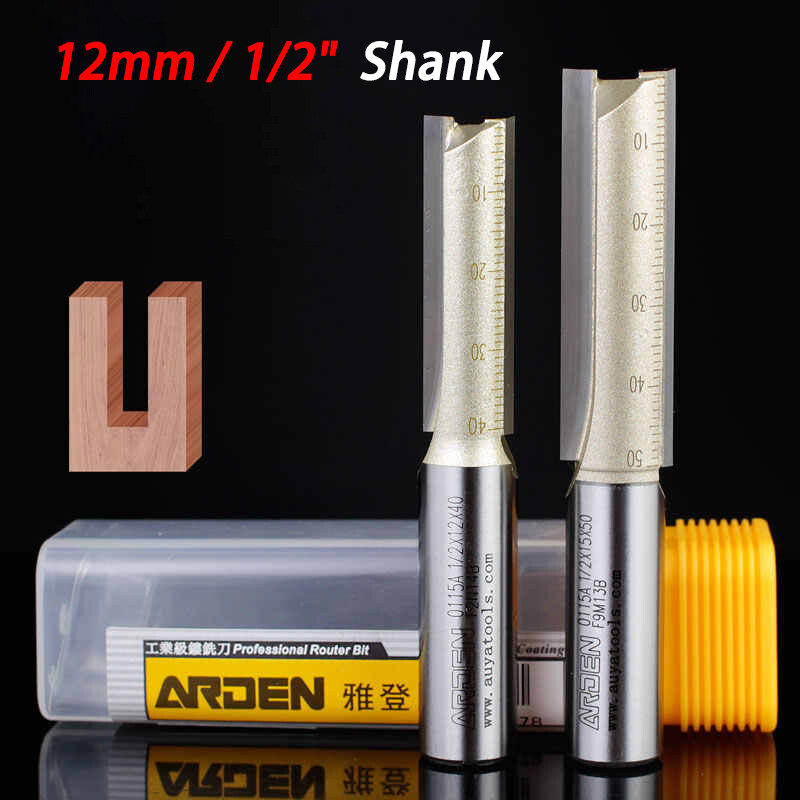 12mm Shank Straight Router Bit Extra Length Wood Milling Cutting Flush Trim Bit