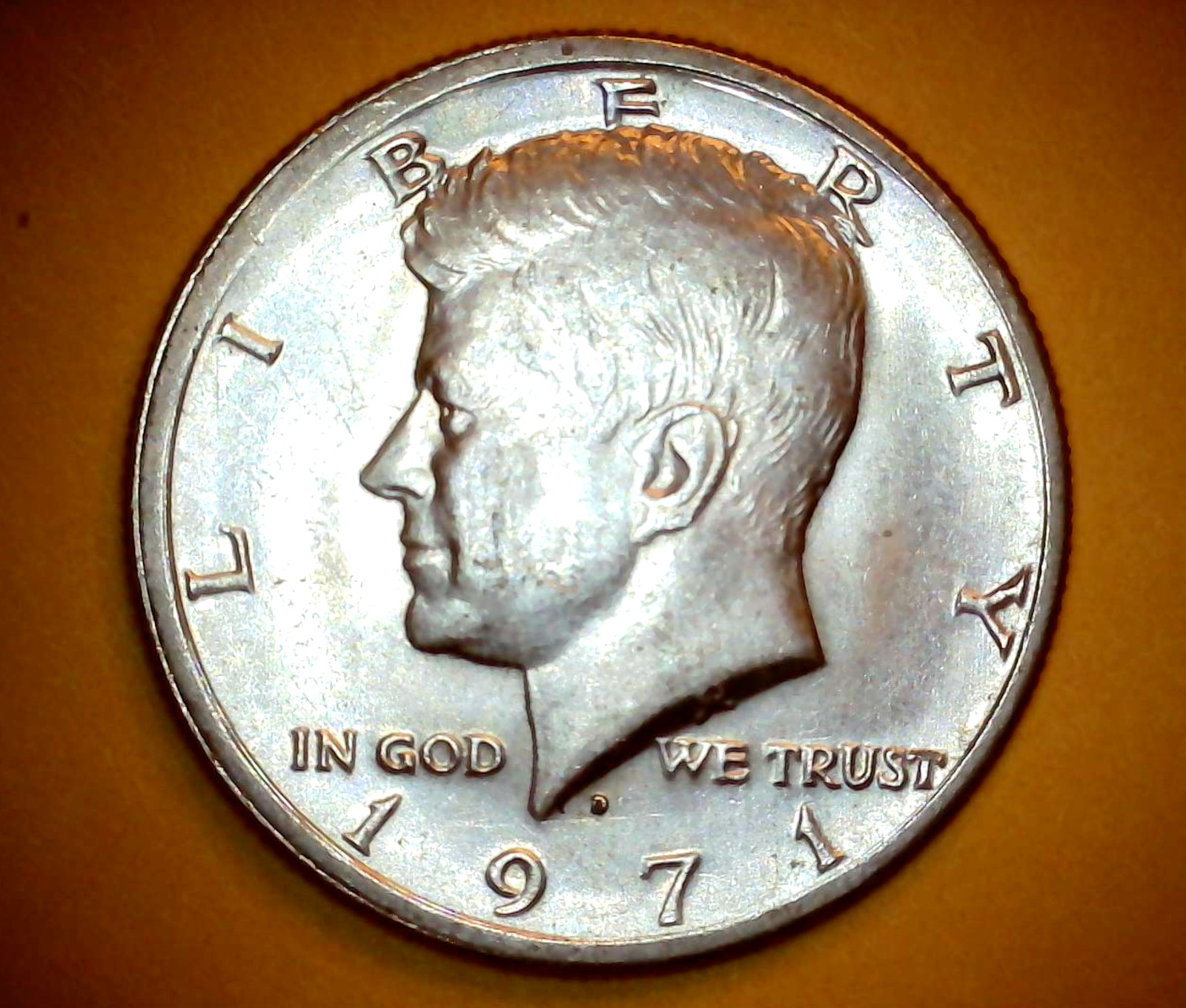 1971 D Kennedy Half Dollar Off Center Strike Error Coin