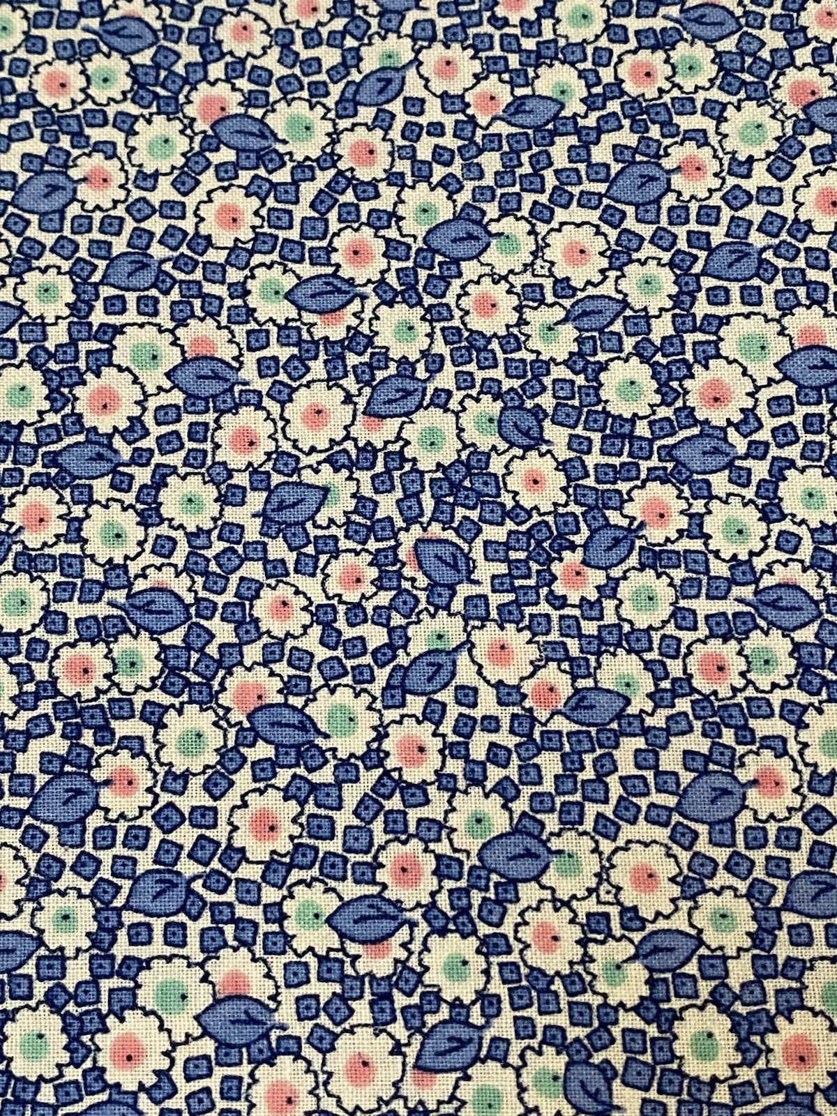 Treasures From The Attic Retro 30s cotton fabric Blue Pink Pale Green Quilting