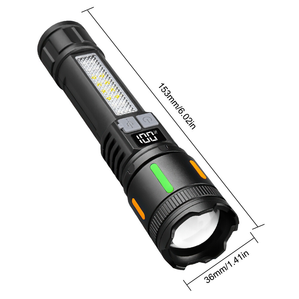 2Pcs 99000000 Lumen Super Bright LED Tactical Flashlight Rechargeable Work Light