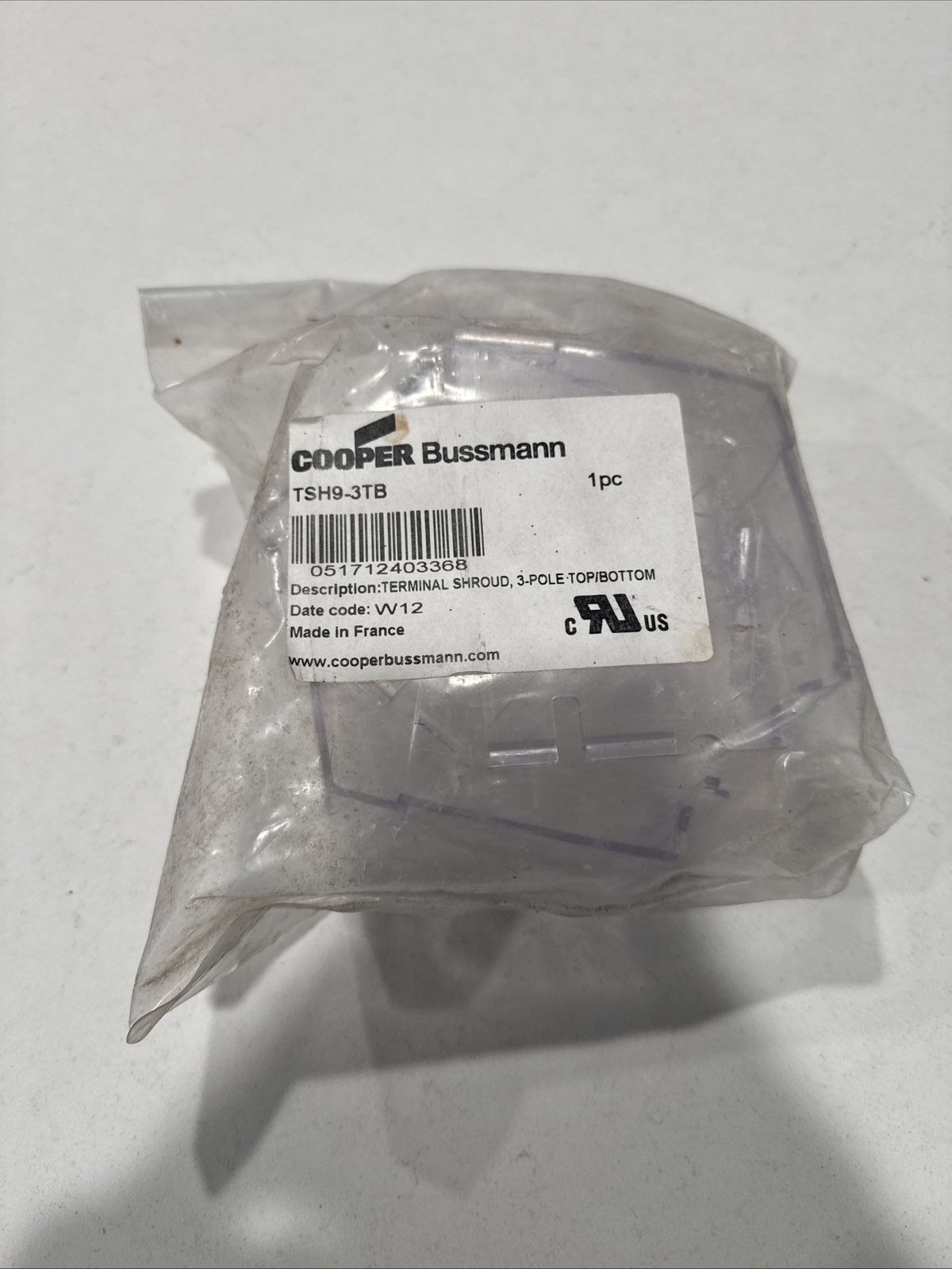 New Cooper Bussman TSH9-3TB 3 Pole Terminal Shroud For Fused Disconnect Switch