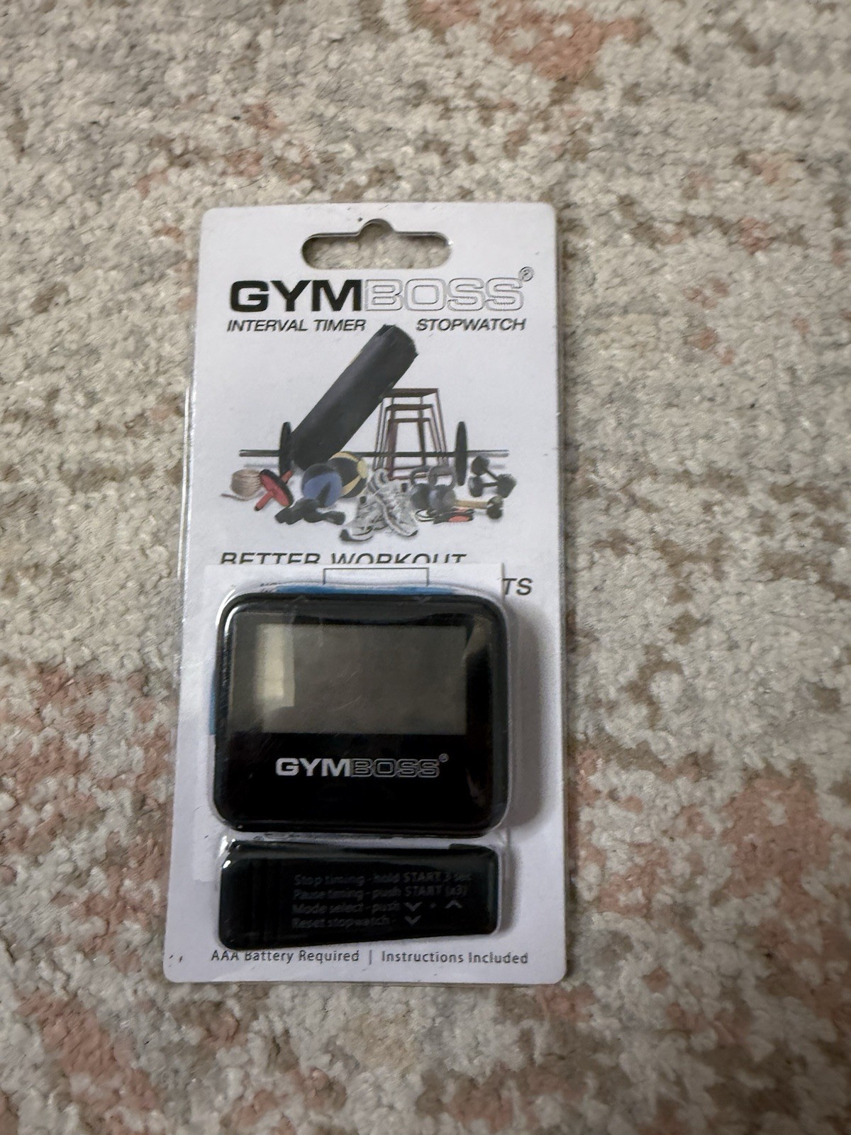 Gymboss Interval Timer Stopwatch Black HIIT CrossFit Running Weightlifting New