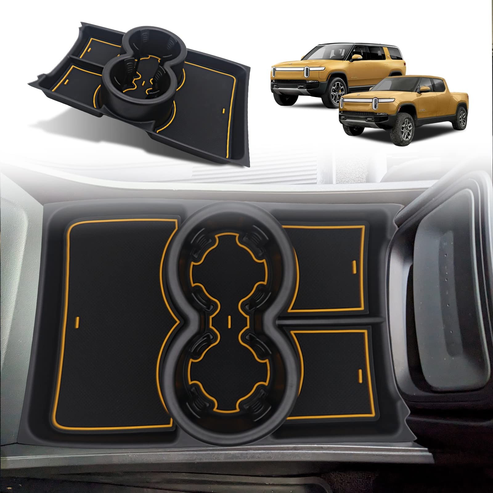 Evmod For Rivian R1t R1s Lower Center Console Organizer Tray Compatible With Riv