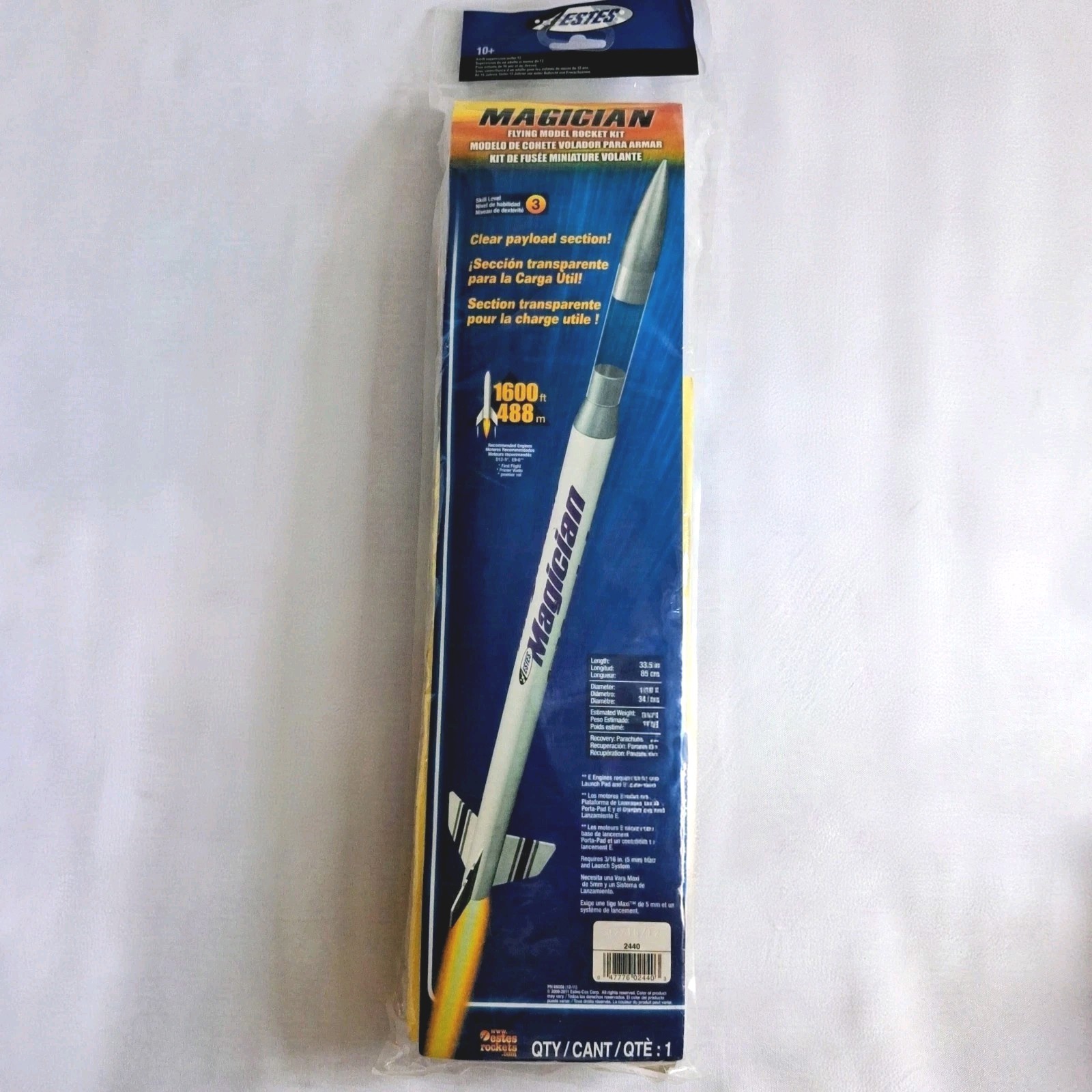 ESTES MAGICIAN FLYING MODEL ROCKET KIT - SKILL LEVEL 3 - #2440