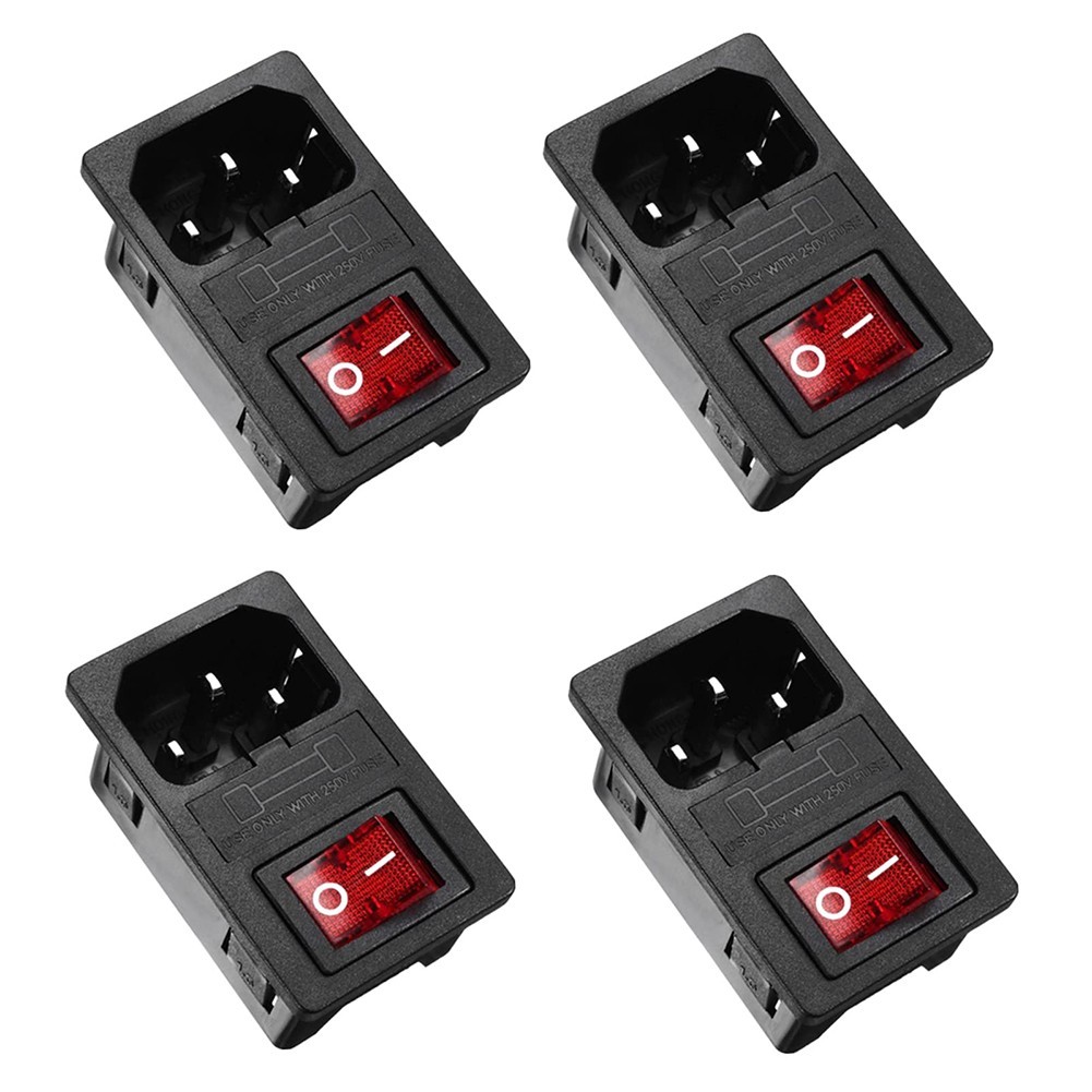 Fuse Switch for Power Socket Plastic Socket 7 Terminals Fuse Switch Insertion