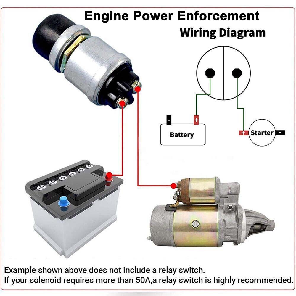 Push Button Momentary Starter 50A Ignition Switch On-Off 12V DC For Car marine