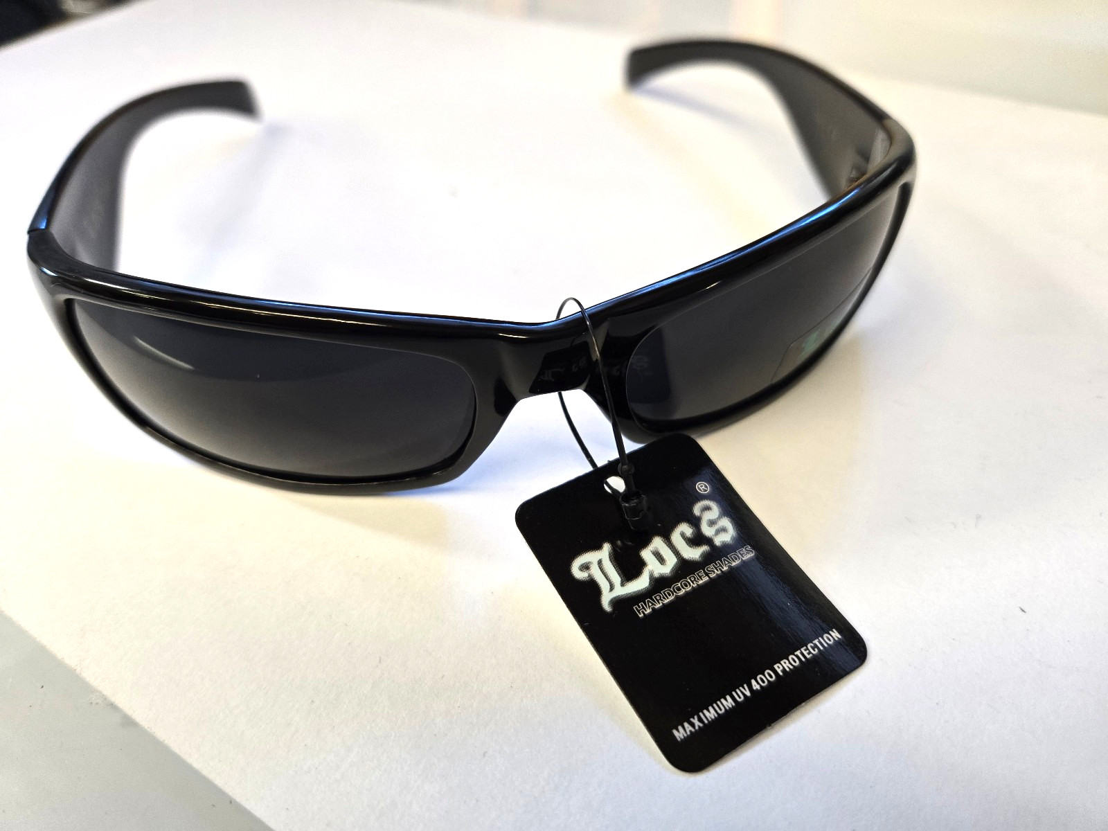 Locs Hardcore Shades Sunglasses dark tinted sun glasses y2k 2000s NOS biker wrap