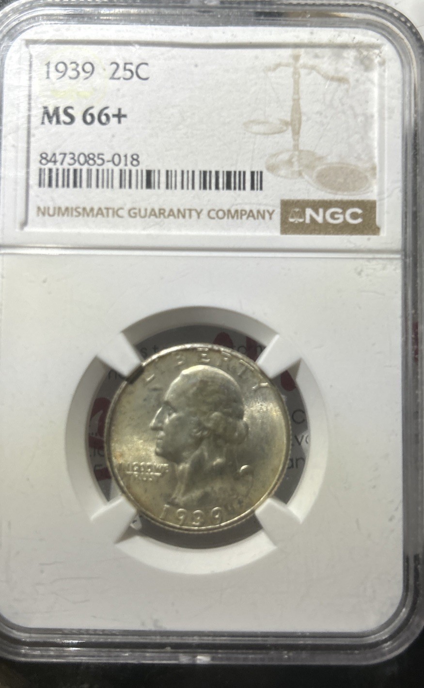 1939 US Washington Quarter 25c .25 NGC MS66* Gem Uncirculated