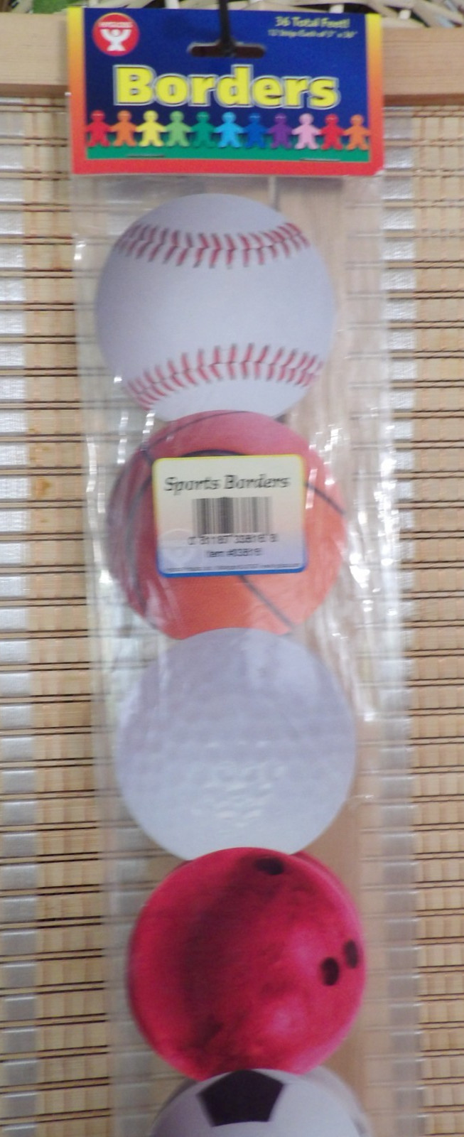 Hygloss Sports Ball Borders 12 Strips each of 3" x 36" = 36 Feet