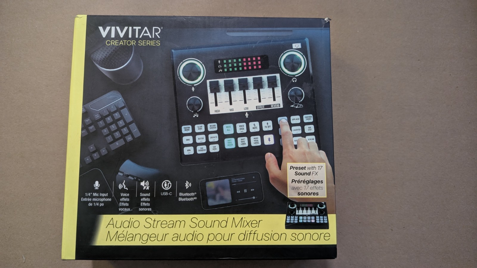 Vivitar VIVAUDMIX Audio Mixer Multiple Sound Pads & Effects for Vlogging
