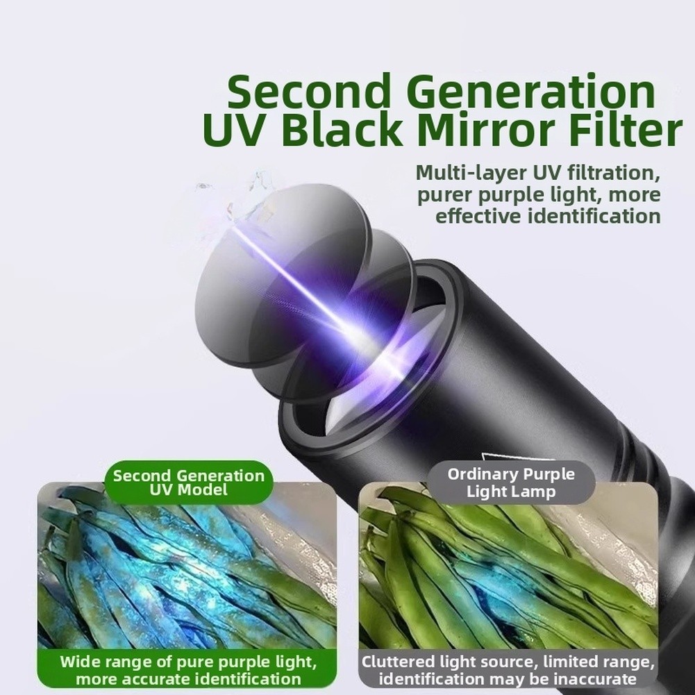 365nm UV Blacklight Flashlight Powerful UV Output for Clear Fluorescence Check