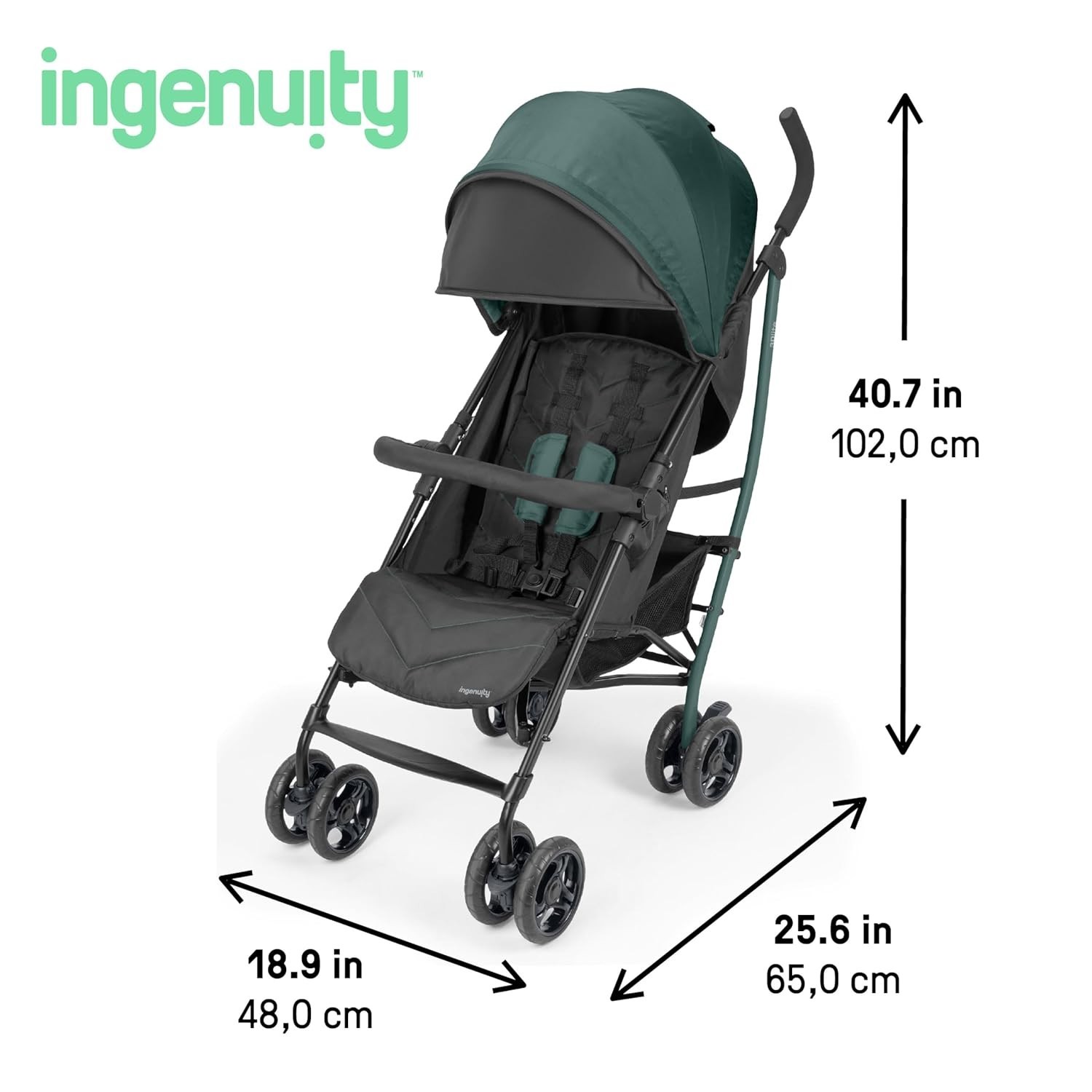Lightweight Folding Stroller with Car Seat Compatibility & Extra-Large Canopy