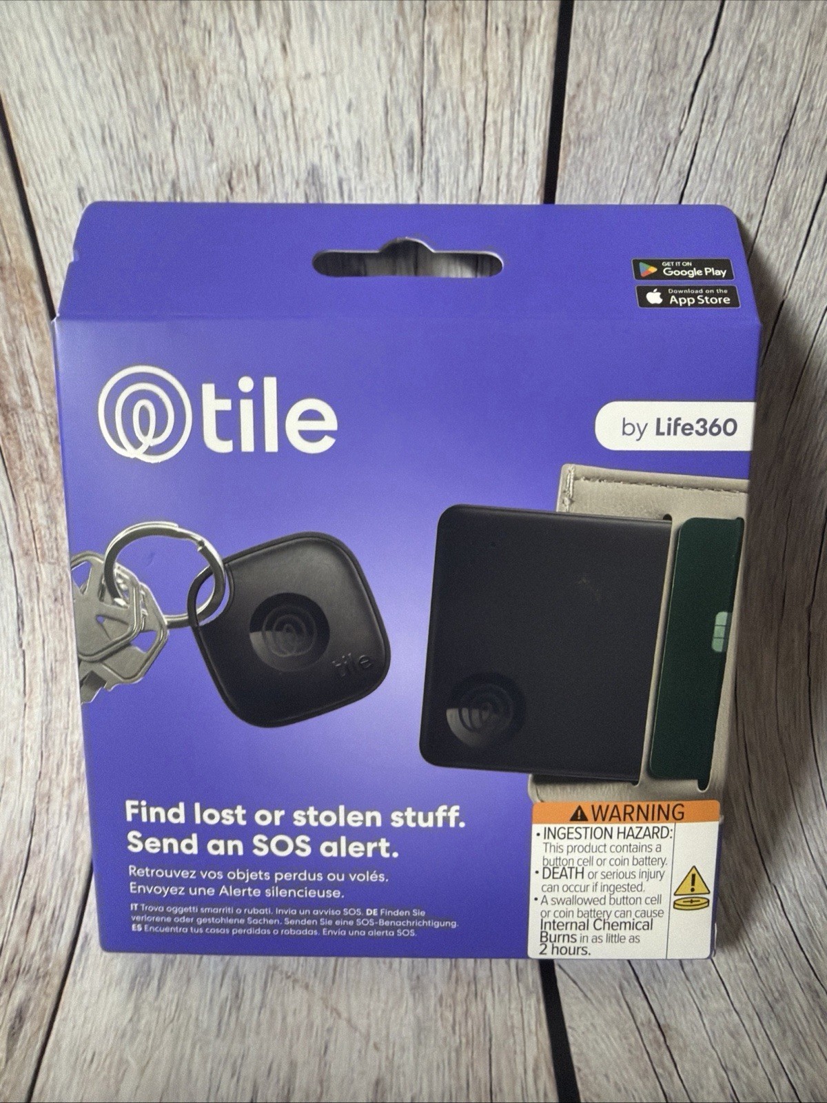 Tile Starter Pack GPS Trackers by Life360 Bluetooth (1 Wallet/1 Keys) Black NEW