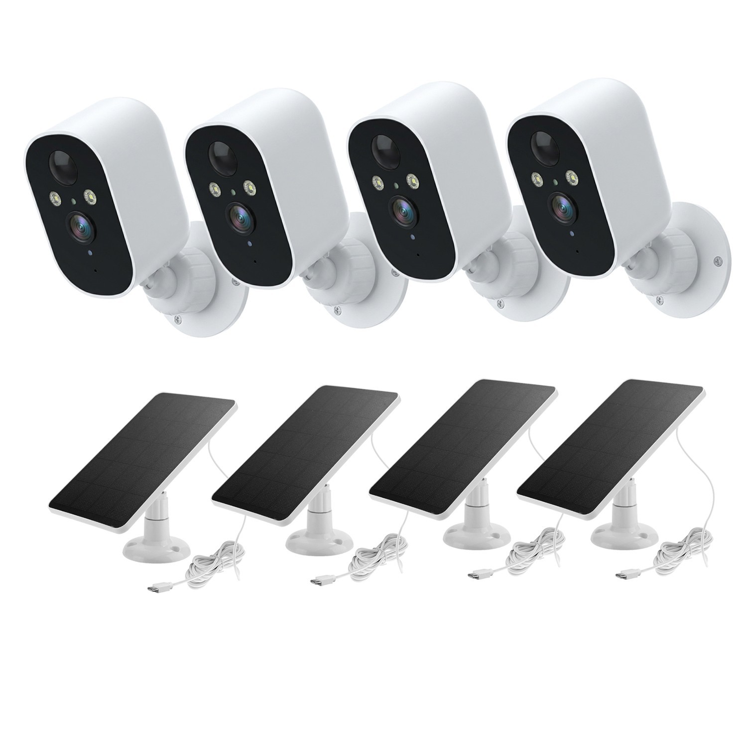 2/4PK 1080P Solar Camera Wireless WiFi Solar Power Battery Camera System Outdoor