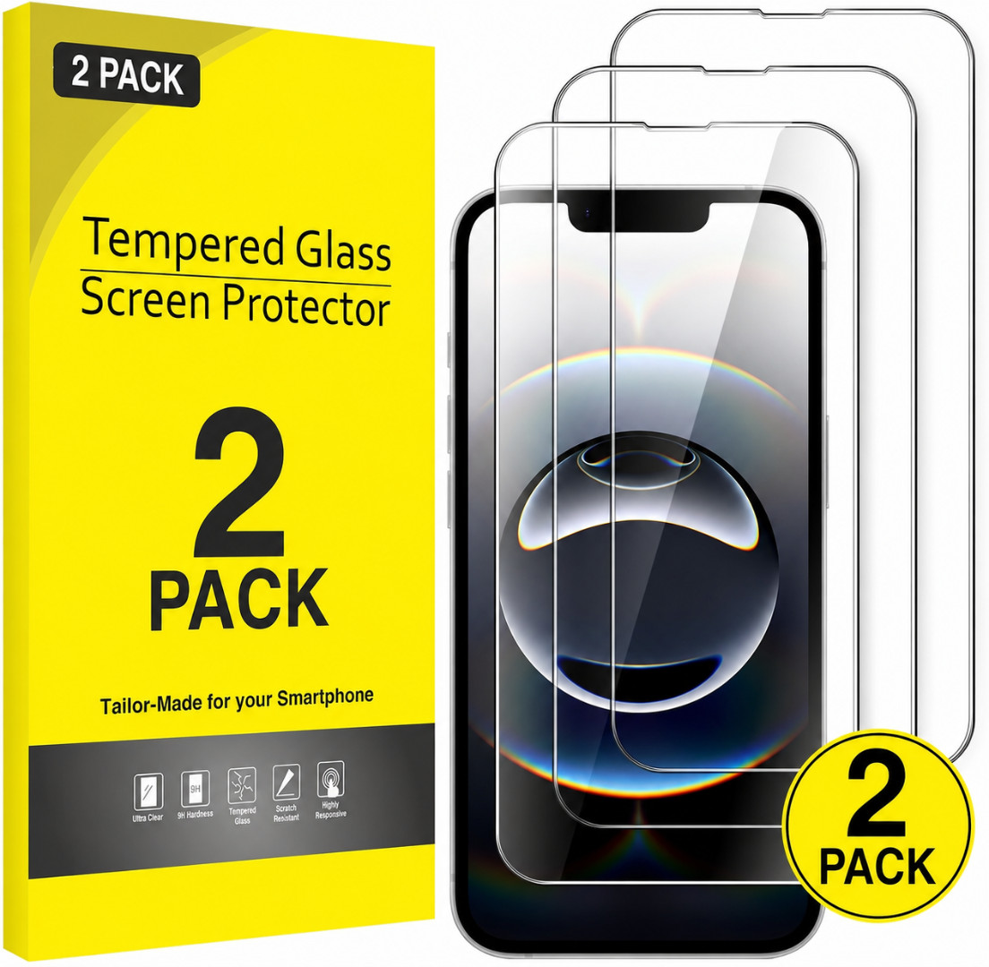 2Pack Gorilla Tempered Glass Screen Protector For iPhone 17e 17 16 15 Pro Max