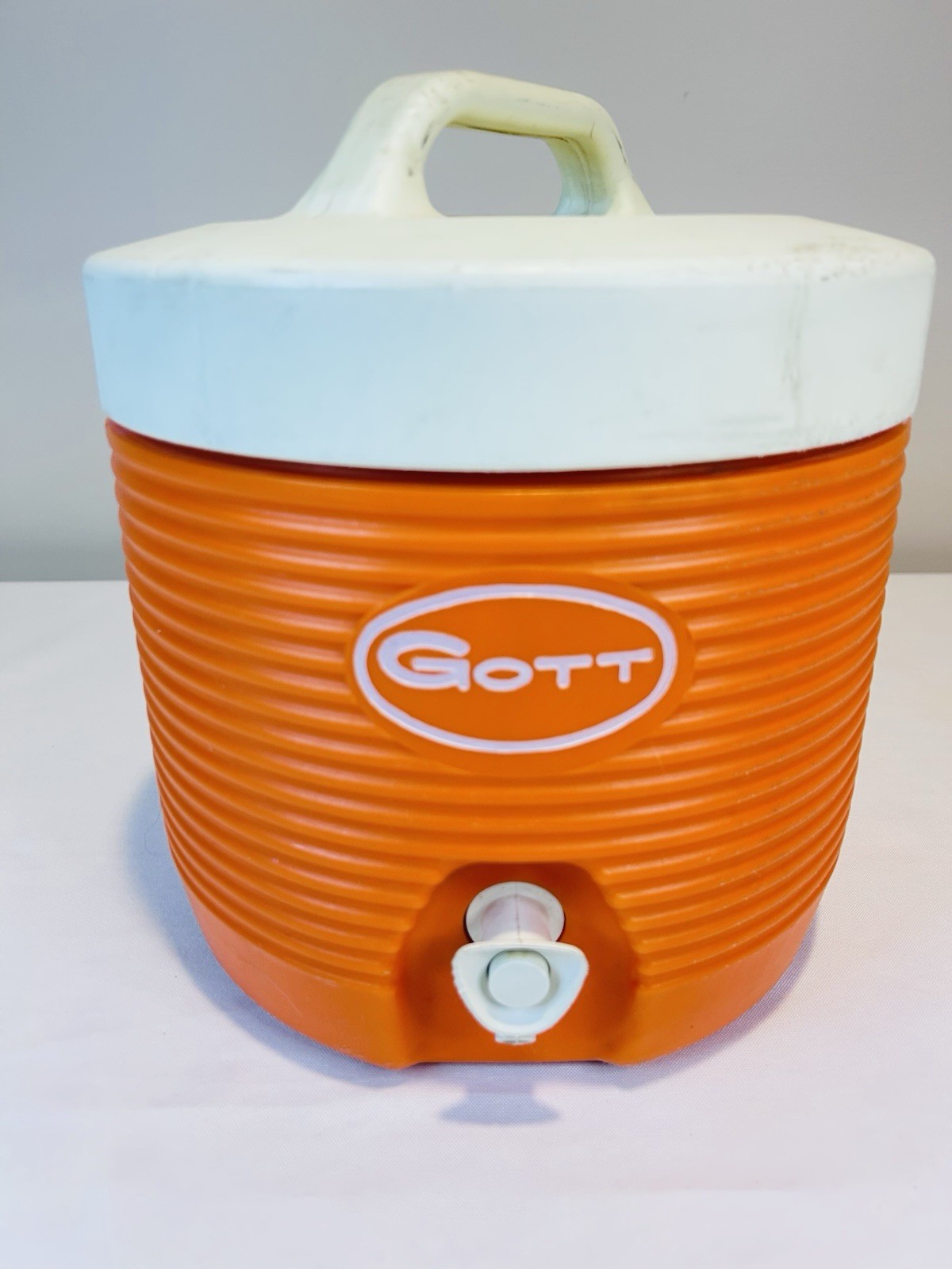 Gott 1 Gallon Orange Ribbed Water Cooler Jug