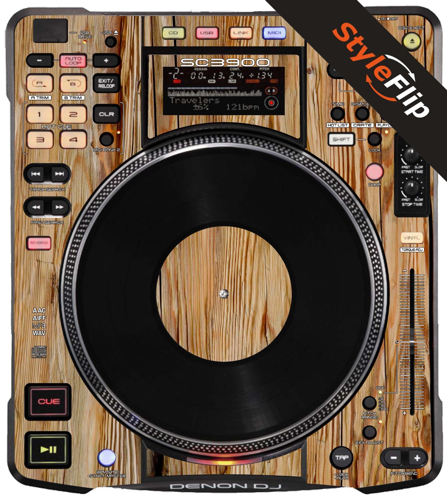 Denon SC3900 | Wood 4 | Protective Decal | StyleFlip Skins