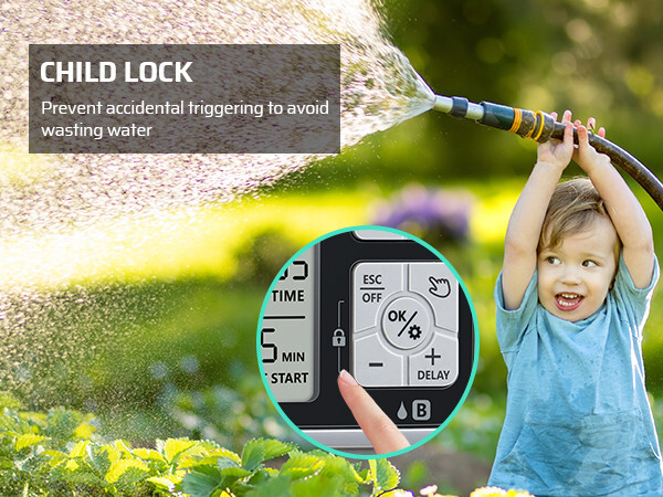 DEWENWILS Sprinkler Timer 3 Zone, Programmable Water Timer，Hose Faucet Timer