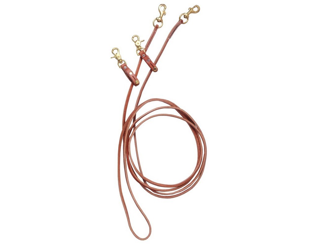 Tough 1 Reins Royal King Harness Leather Pulley Draw Brown 43-1001