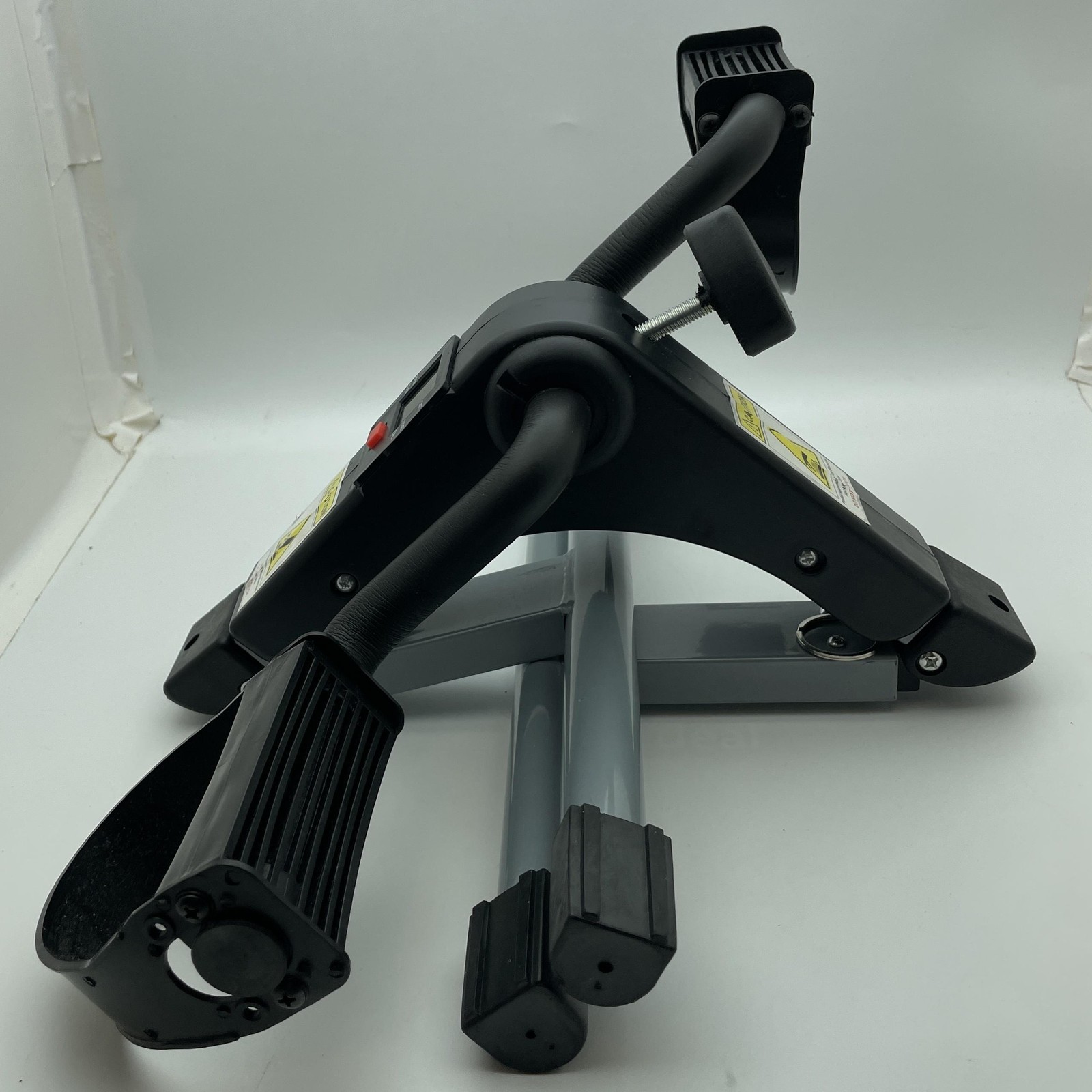 Mini Exercise Bike Pedal Exerciser Under Desk LCD Display Foldable Black Gray