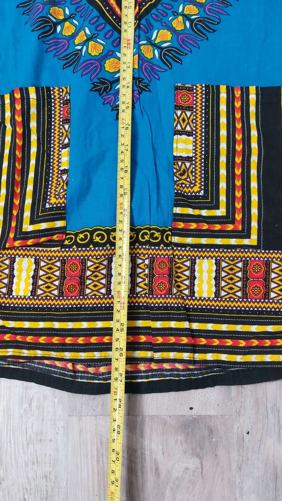 Men Women African Dashiki Top Shirt Hippie Blouse 100% Cotton 2 Pocket Free size