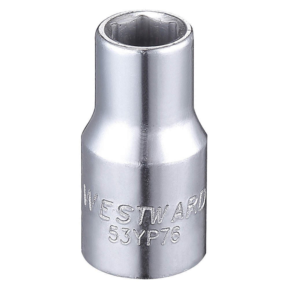 WESTWARD 53YP76 Socket, Steel, Chrome, 7/32 in 53YP76
