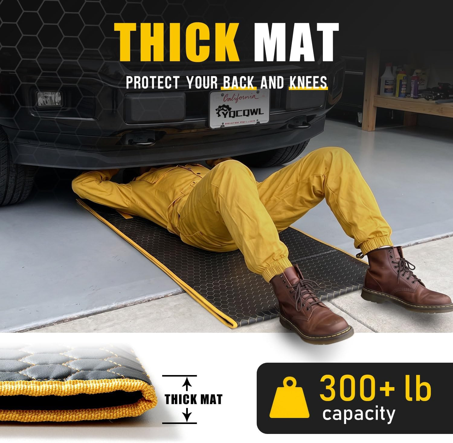 Magic Rolling Creeper Mat Portable Mechanics Mat | Low Clearance, Foldable Garag