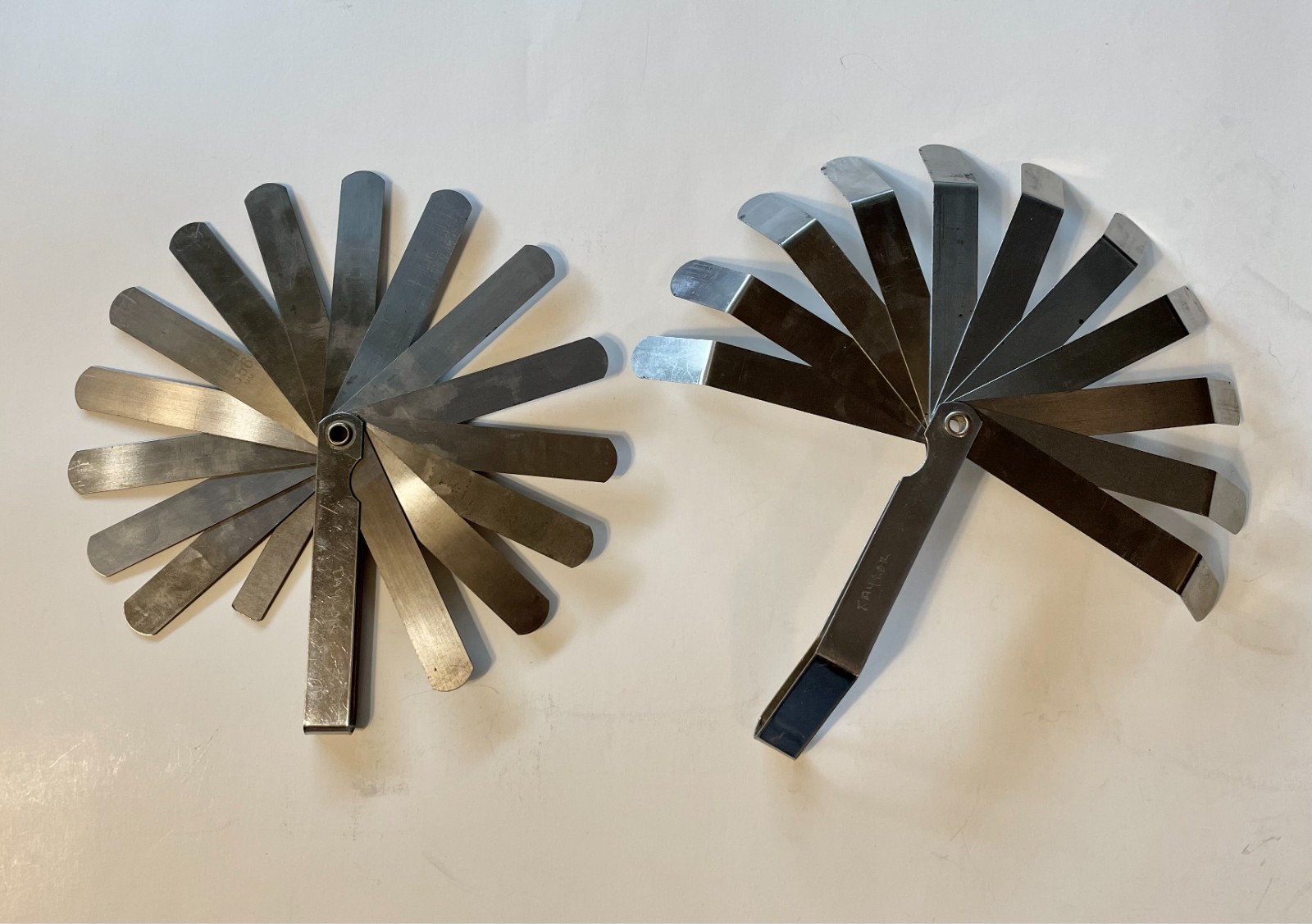 Two (2) Vintage CTA Tools Feeler Gauge Sets; One Angled, One Flat; Made in USA